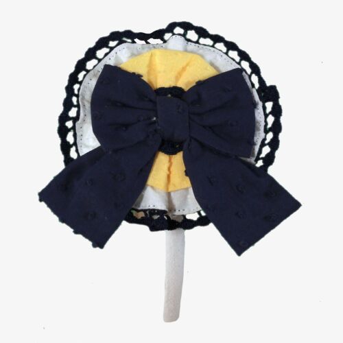 PRE ORDER SS25 Girls Miranda Lemon, White and Navy Headpiece 241DP