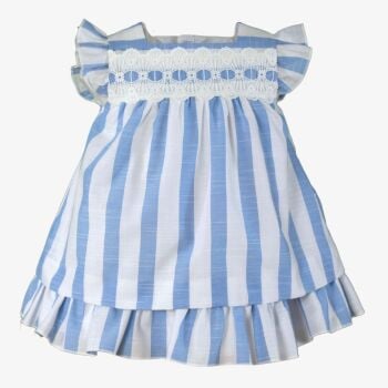 PRE ORDER SS25 Girls Miranda Blue and White Dress 132