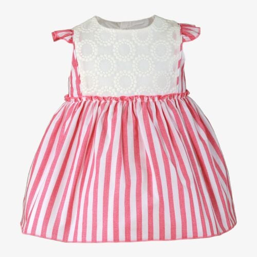 PRE ORDER SS25 Girls Miranda Raspberry and White Dress 144