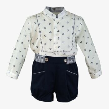 PRE ORDER SS25 Boys Miranda Navy and White Set 150