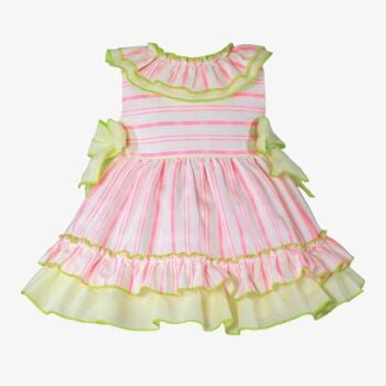 SS25 Girls Miranda Coral and Lime Dress 152