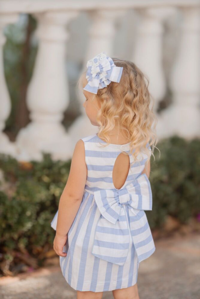 PRE ORDER SS25 Girls Miranda Blue and White Dress 232