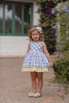 SS25 Girls Miranda Blue Gingham Dress 622