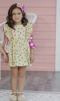 SS25 Girls Miranda Strawberry and Lime Dress 602