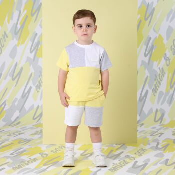 PRE ORDER SS25 Boys Mitch & Son Gray Top and Shorts MS25211