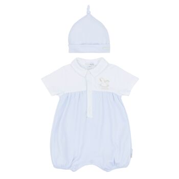 Boys Blues Baby Romper and Hat BB1735