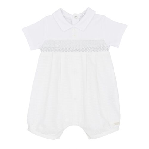 Boys Blues Baby Romper BB1794 White