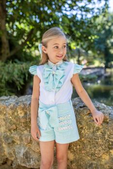 Girls Naxos Turquoise and White Shorts Set 7557 7566