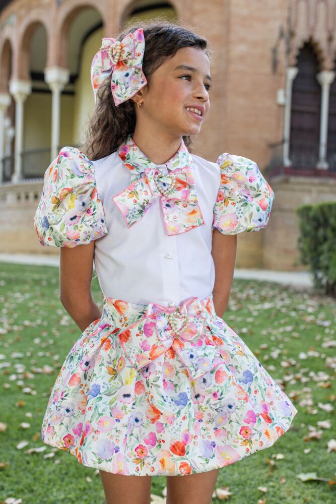 Girls Naxos Floral Skirt Set 7569 7553