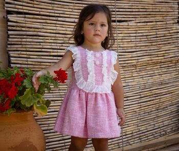 Girls Rochy Pink Tweed Dress 25346