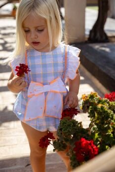 Girls Rochy Neon Orange and Blue Romper 25322