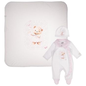 Girls Jamiks Neia Babygrow, Hat and Blanket Set