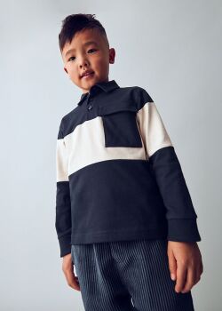 ***PRE ORDER Boys Mayoral Long Sleeve Polo Top 4121 Navy 19
