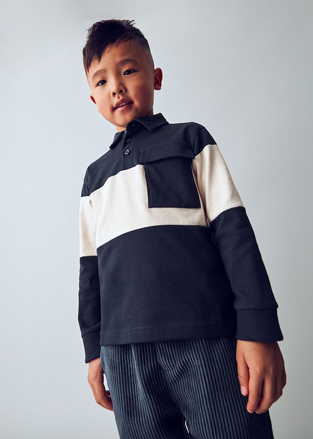 ***PRE ORDER Boys Mayoral Long Sleeve Polo Top 4121 Navy 19