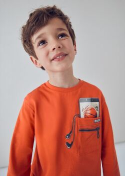 ***PRE ORDER Boys Mayoral Long Sleeve Top 4078 Orange 88