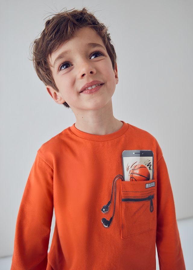 ***PRE ORDER Boys Mayoral Long Sleeve Top 4078 Orange 88
