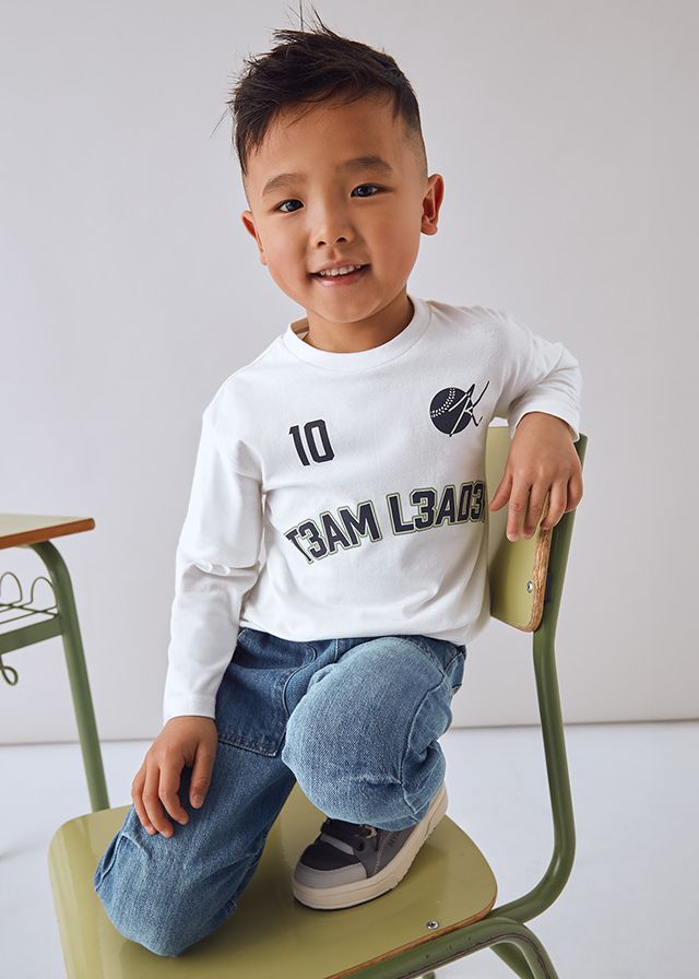 ***PRE ORDER Boys Mayoral Long Sleeve Top 4075 Cream 74