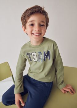 ***PRE ORDER Boys Mayoral Long Sleeve Top 4077 Pistachio 82