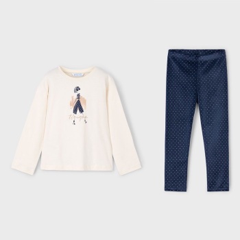 AW25 Girls Mayoral Top and Leggings Set 4715 4010 Navy Macchiato (95, 71)
