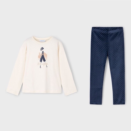 ***PRE ORDER Girls Mayoral Top and Leggings Set 4715 4010 Navy Macchiato (9