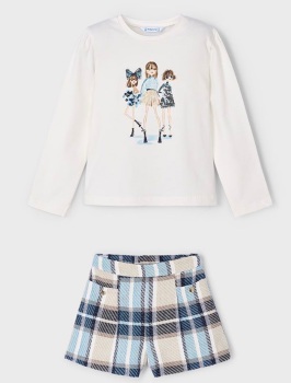 AW25 Girls Mayoral Top and Shorts Set 4225 4011 Navy (40,93)