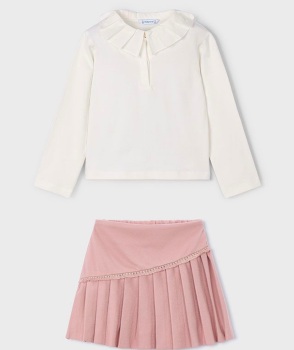 AW25 Girls Mayoral Top and Skort Set 4909 131 Pink