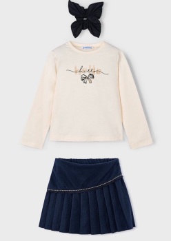 AW25 Girls Mayoral Top and Skort Set 4909 4008 Navy