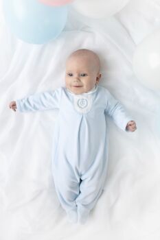 Boys Blues Baby Babygrow and Hat BB2064