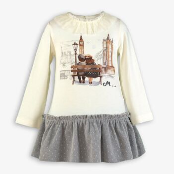 ***Pre Order AW25/26 Girls Miranda Cream and Grey Dress 237