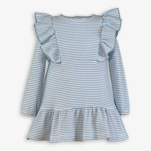 ***Pre Order AW25/26 Girls Miranda Blue and Cream Dress 620