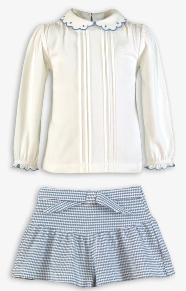***Pre Order AW25/26 Girls Miranda Blue and Cream Shorts Set 620