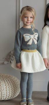 ***Pre Order AW25/26 Girls Miranda Cream and Grey Skirt Set 248