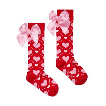 PRE ORDER Girls ADee Love Story Leah Knee High Socks W251903 Vibrant Red
