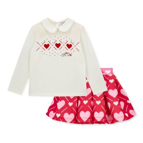 PRE ORDER Girls ADee Lyla Top and Skirt Set W251506 Snow White