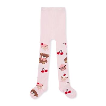 PRE ORDER Girls ADee Teddy Bear Bakery Macie Tights W252912 Pink Fairy