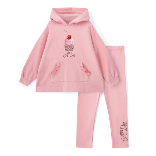 PRE ORDER Girls ADee Molly Hooded Leggings Set W252516 Rose Pink