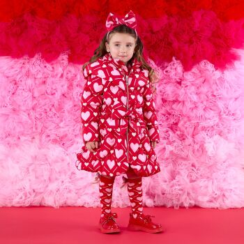 PRE ORDER Girls ADee Love Story Lauren Coat W251202 Vibrant Red