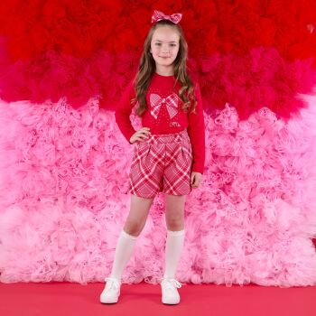 PRE ORDER Girls ADee Love Story Lexi Top and Shorts Set W251508 Vibrant Red