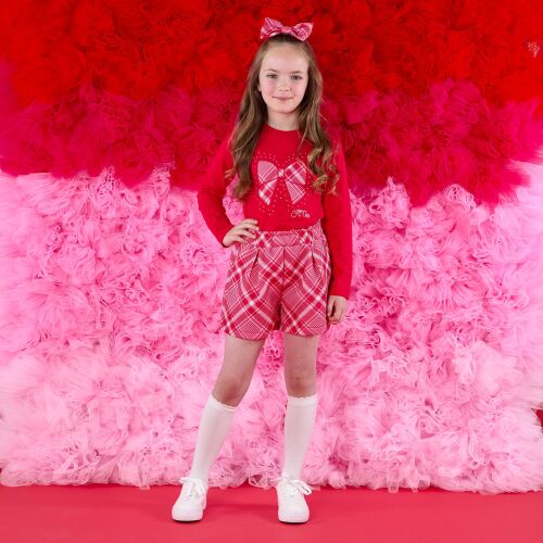 PRE ORDER Girls ADee Love Story Lexi Top and Shorts Set W251508 Vibrant Red
