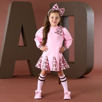 PRE ORDER Girls ADee Initial Icon Maisie Dress W252708 Pink Fairy