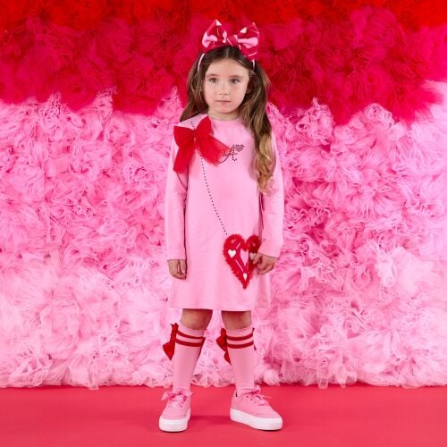 PRE ORDER Girls ADee Love Story Lotus Dress W251706 Peony Pink