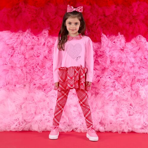 PRE ORDER Girls ADee Love Story Lydia Leggings Set W251503 Peony Pink