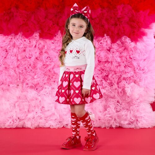 PRE ORDER Girls ADee Love Story Lyla Top and Skirt Set W251506 Snow White