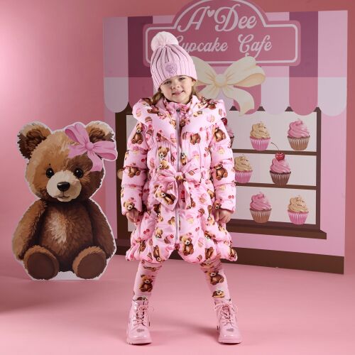 PRE ORDER Girls ADee Teddy Bear Bakery Lauren Coat W252204 Pink Fairy