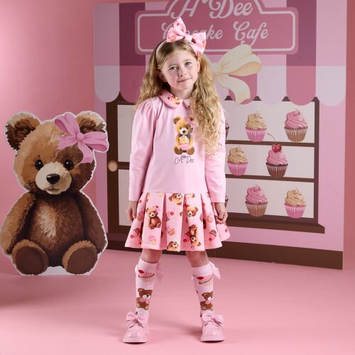 PRE ORDER Girls ADee Teddy Bear Bakery Meadow Dress W252709 Pink Fairy