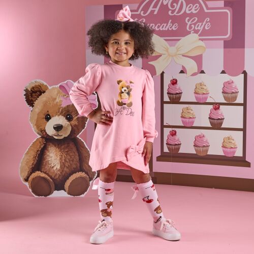PRE ORDER Girls ADee Teddy Bear Bakery Michelle Dress W252711 Rose Pink