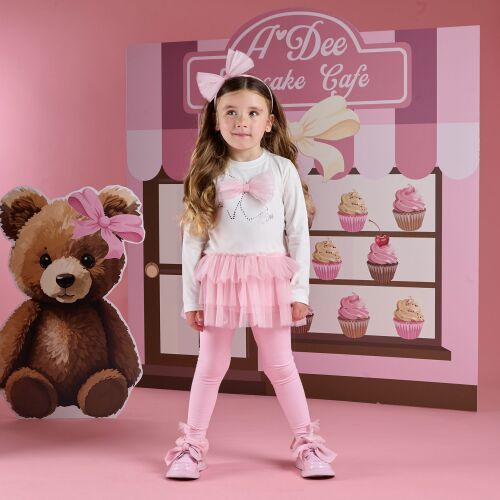 PRE ORDER Girls ADee Teddy Bear Bakery Mila Leggings Set W252511 Snow White