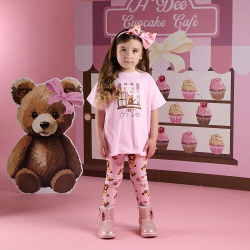 PRE ORDER Girls ADee Teddy Bear Bakery Missy Leggings Set W252509 Rose Pink