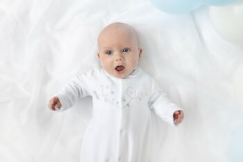 Unisex Blues Baby Babygrow and Hat BB2078