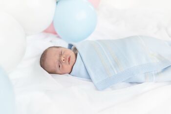 Boys Blues Baby Knitted Shawl BB2105